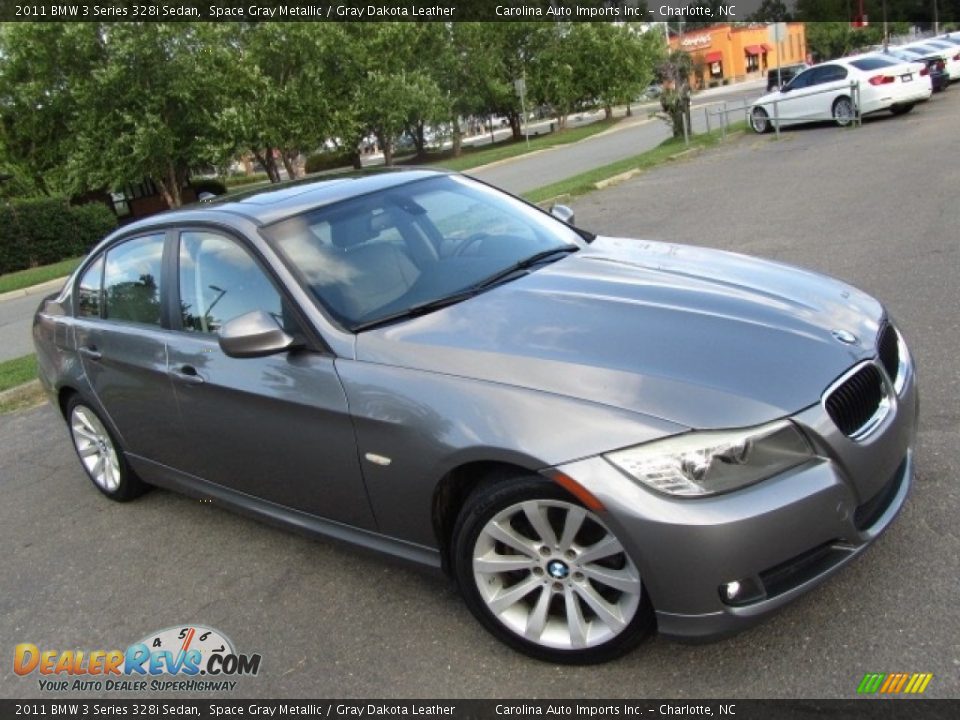 2011 BMW 3 Series 328i Sedan Space Gray Metallic / Gray Dakota Leather Photo #3