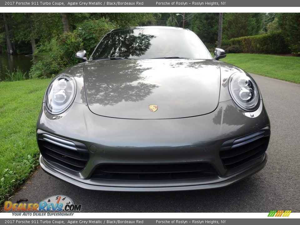 2017 Porsche 911 Turbo Coupe Agate Grey Metallic / Black/Bordeaux Red Photo #2
