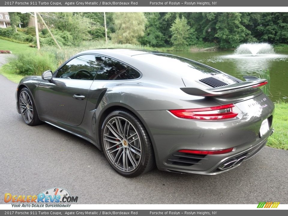 2017 Porsche 911 Turbo Coupe Agate Grey Metallic / Black/Bordeaux Red Photo #4