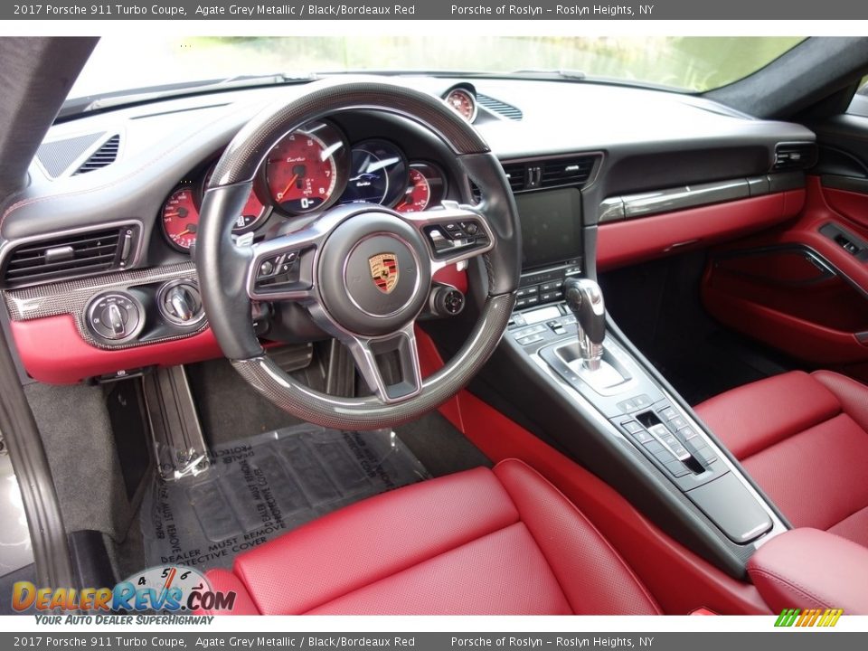 2017 Porsche 911 Turbo Coupe Agate Grey Metallic / Black/Bordeaux Red Photo #10