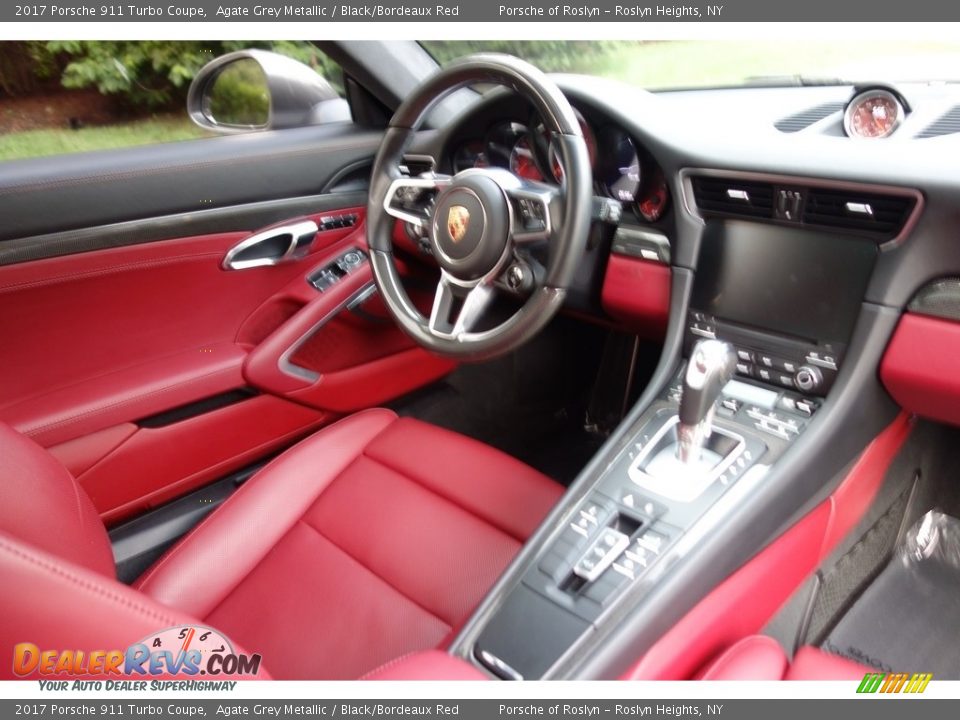 2017 Porsche 911 Turbo Coupe Agate Grey Metallic / Black/Bordeaux Red Photo #15