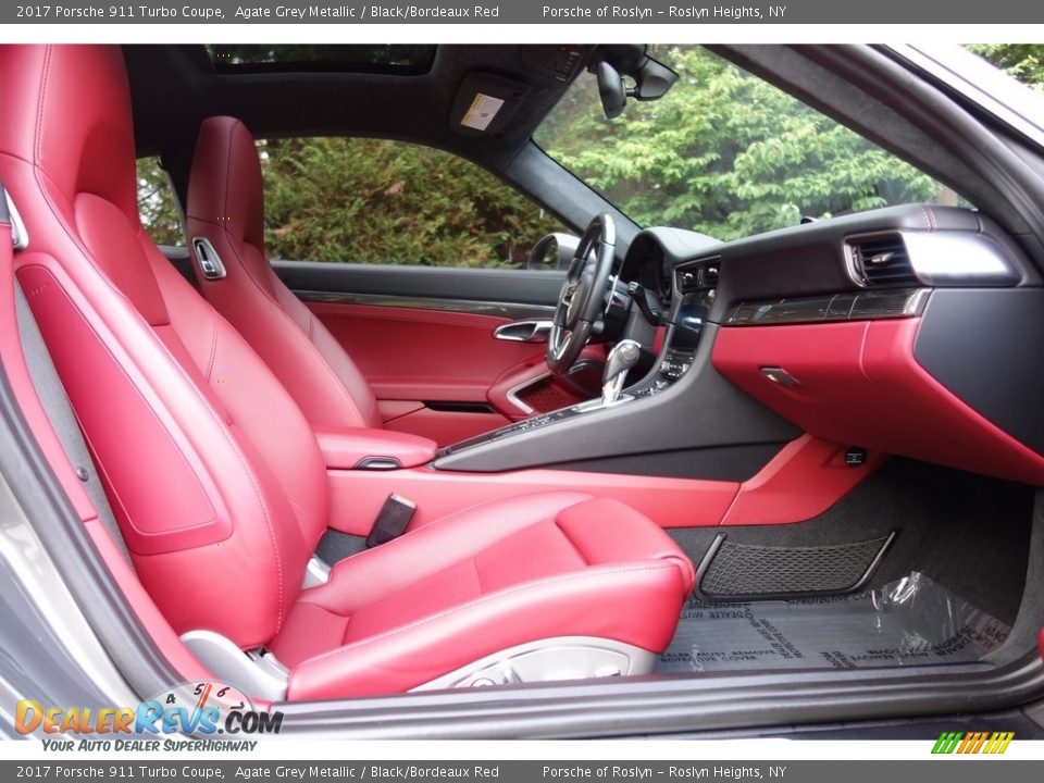 2017 Porsche 911 Turbo Coupe Agate Grey Metallic / Black/Bordeaux Red Photo #16