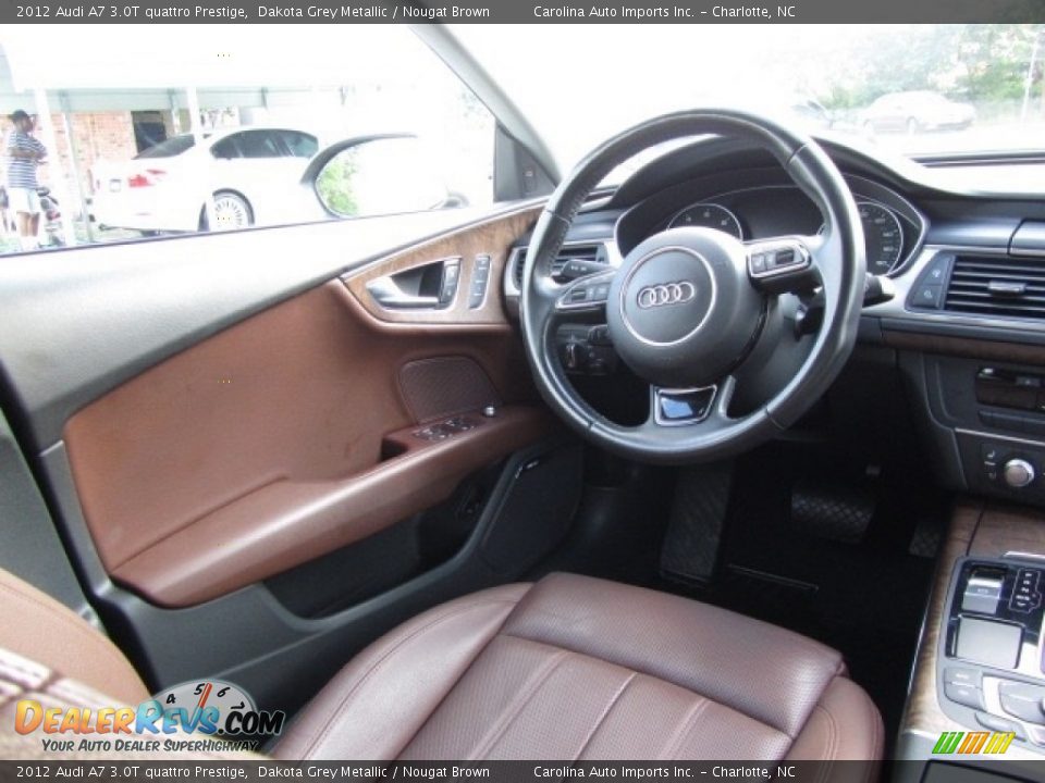 2012 Audi A7 3.0T quattro Prestige Dakota Grey Metallic / Nougat Brown Photo #12