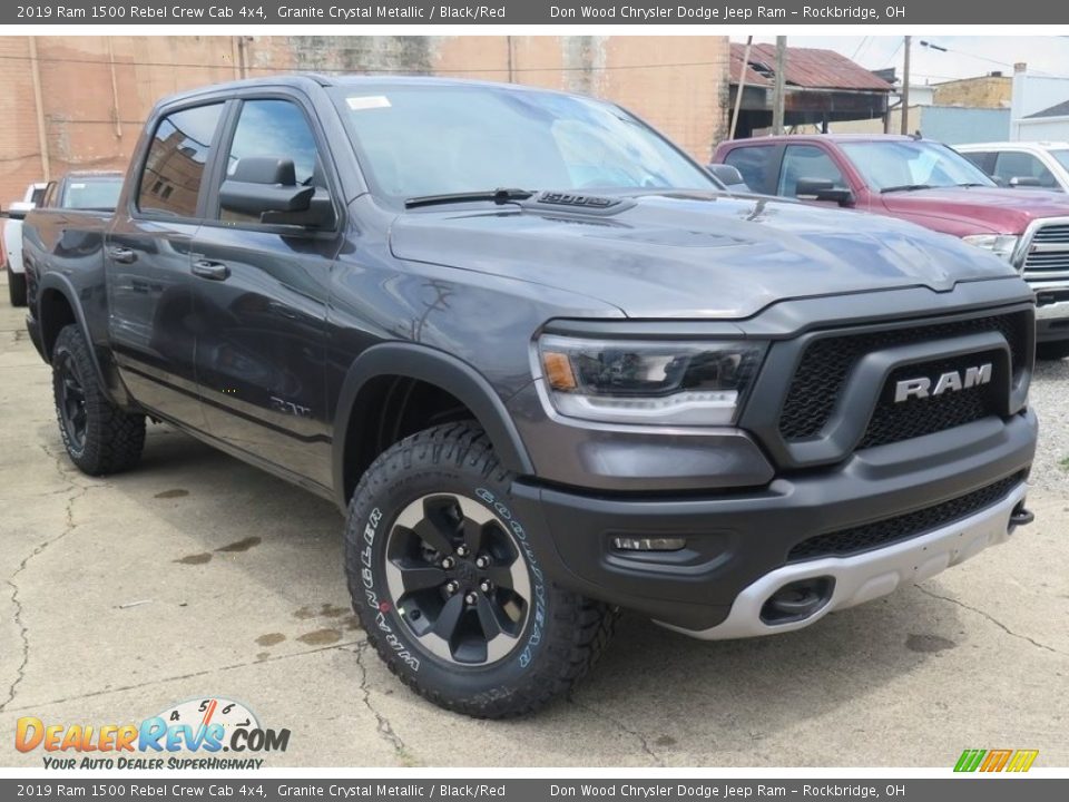 2019 Ram 1500 Rebel Crew Cab 4x4 Granite Crystal Metallic / Black/Red Photo #1