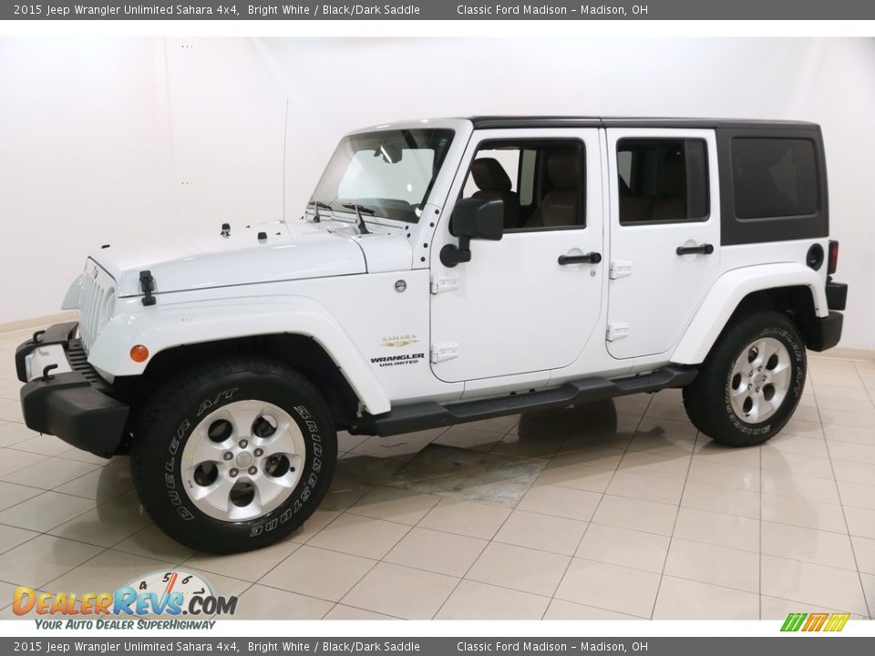 2015 Jeep Wrangler Unlimited Sahara 4x4 Bright White / Black/Dark Saddle Photo #3