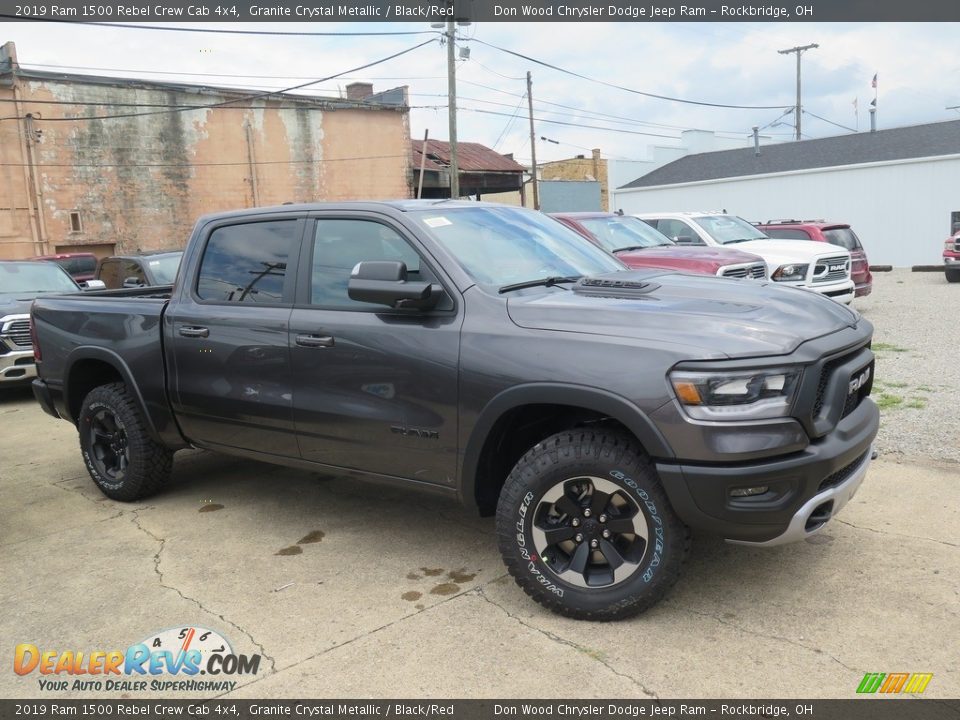 2019 Ram 1500 Rebel Crew Cab 4x4 Granite Crystal Metallic / Black/Red Photo #3