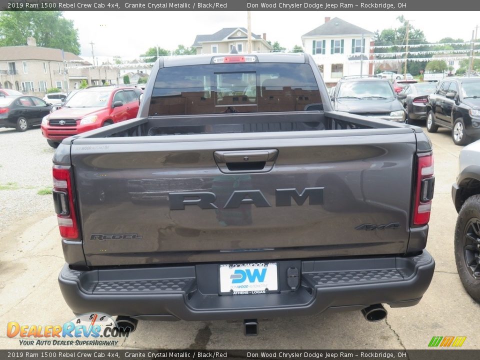 2019 Ram 1500 Rebel Crew Cab 4x4 Granite Crystal Metallic / Black/Red Photo #7