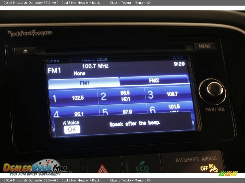 2014 Mitsubishi Outlander SE S-AWC Cool Silver Metallic / Black Photo #9