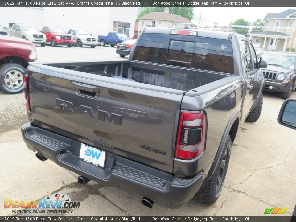 2019 Ram 1500 Rebel Crew Cab 4x4 Granite Crystal Metallic / Black/Red Photo #8