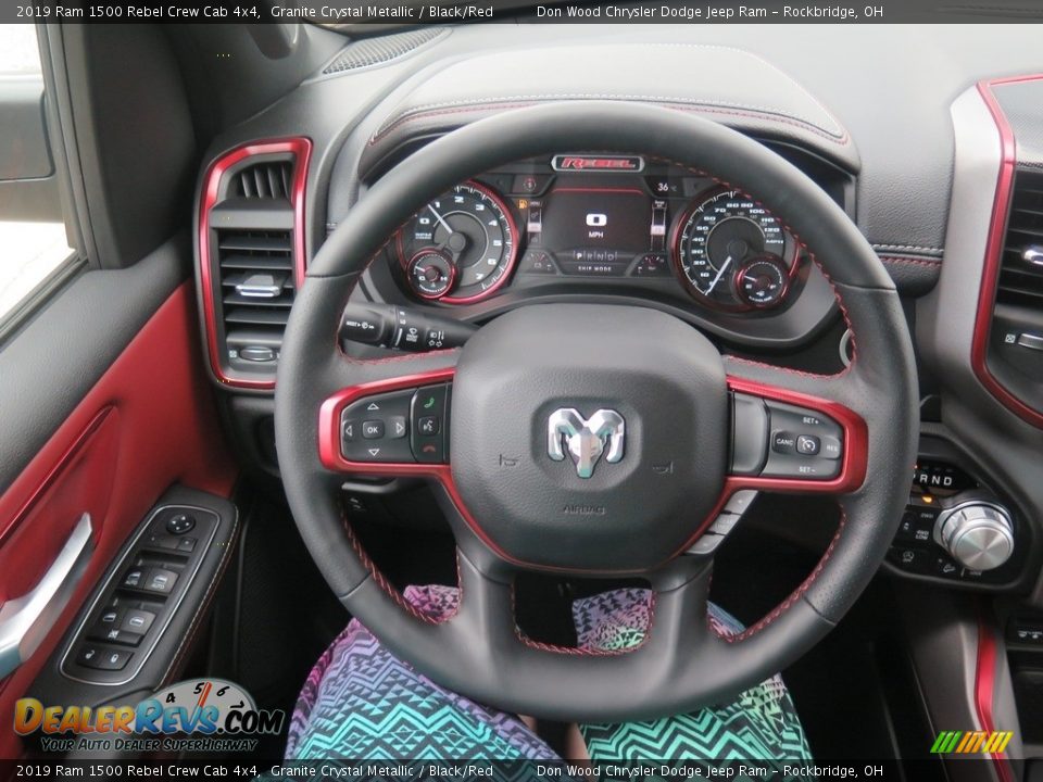 2019 Ram 1500 Rebel Crew Cab 4x4 Granite Crystal Metallic / Black/Red Photo #12