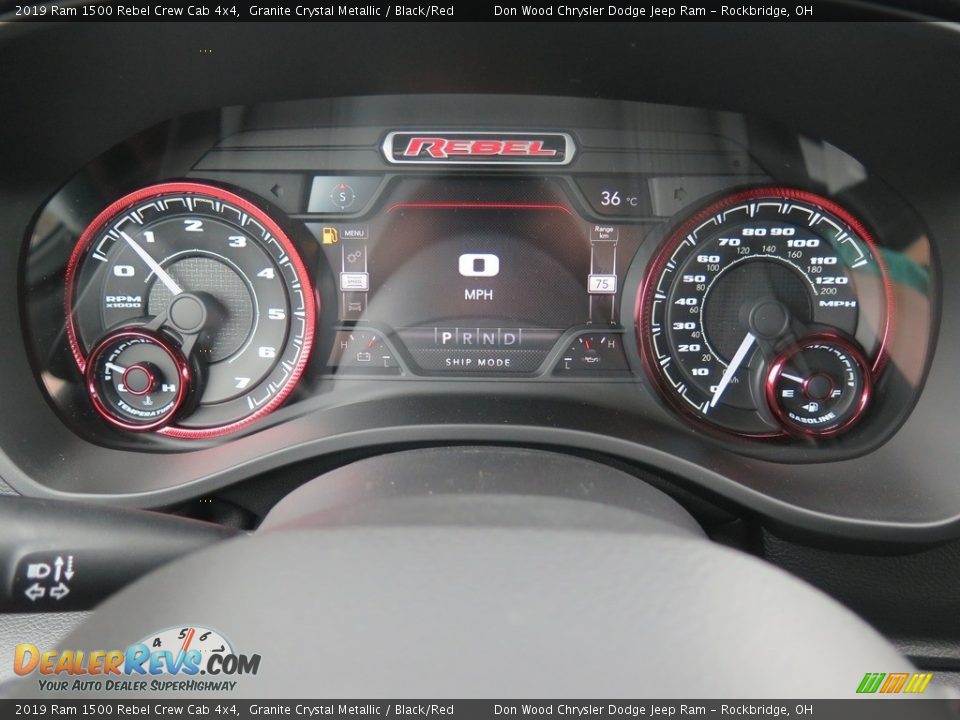 2019 Ram 1500 Rebel Crew Cab 4x4 Granite Crystal Metallic / Black/Red Photo #14