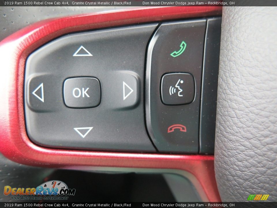 2019 Ram 1500 Rebel Crew Cab 4x4 Granite Crystal Metallic / Black/Red Photo #31