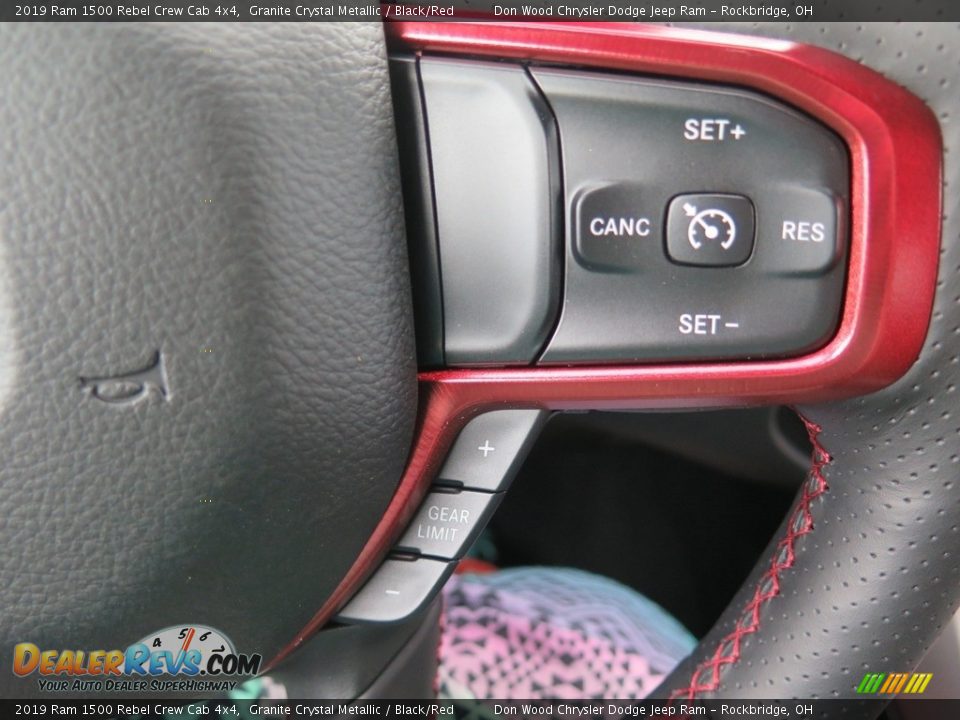 2019 Ram 1500 Rebel Crew Cab 4x4 Granite Crystal Metallic / Black/Red Photo #32