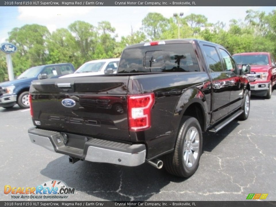 2018 Ford F150 XLT SuperCrew Magma Red / Earth Gray Photo #4