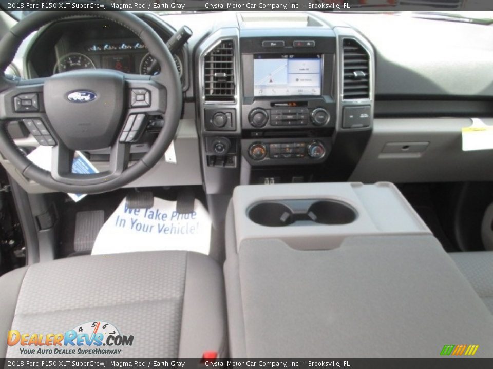 2018 Ford F150 XLT SuperCrew Magma Red / Earth Gray Photo #7