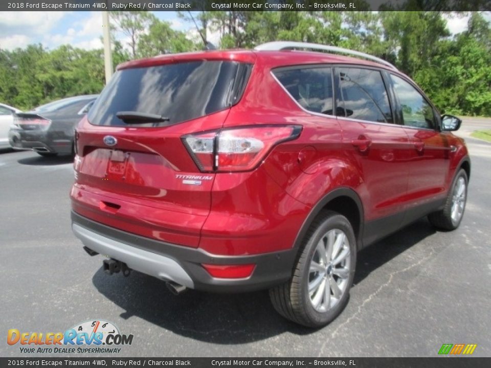 2018 Ford Escape Titanium 4WD Ruby Red / Charcoal Black Photo #4