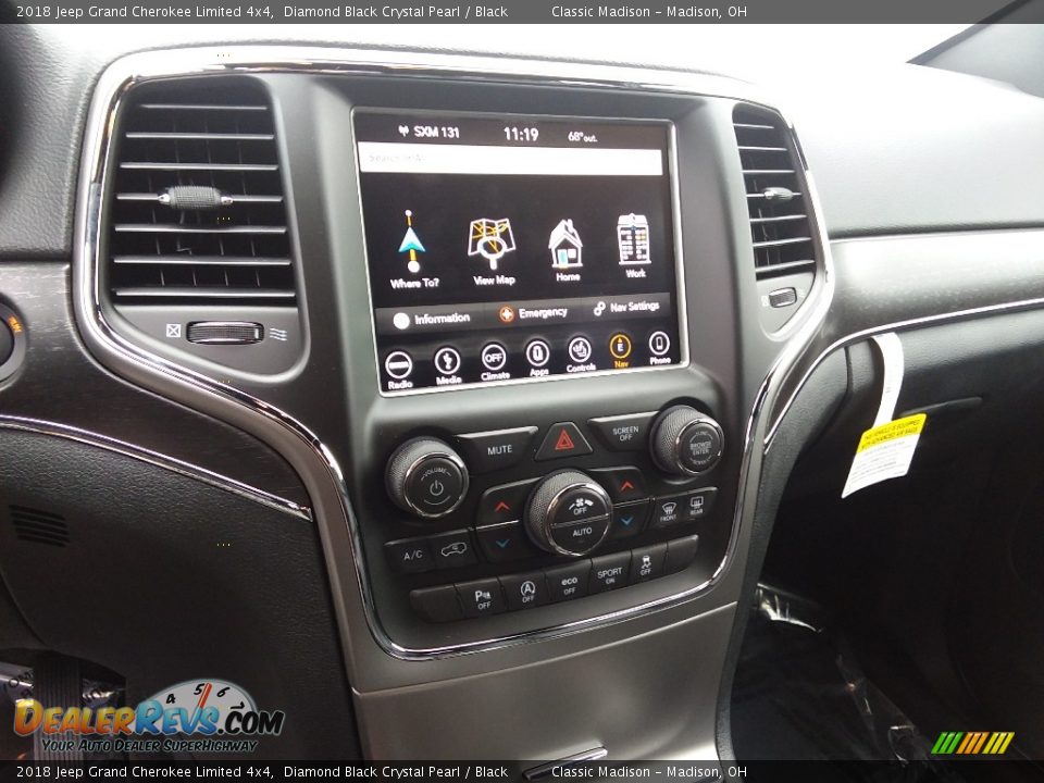 2018 Jeep Grand Cherokee Limited 4x4 Diamond Black Crystal Pearl / Black Photo #12