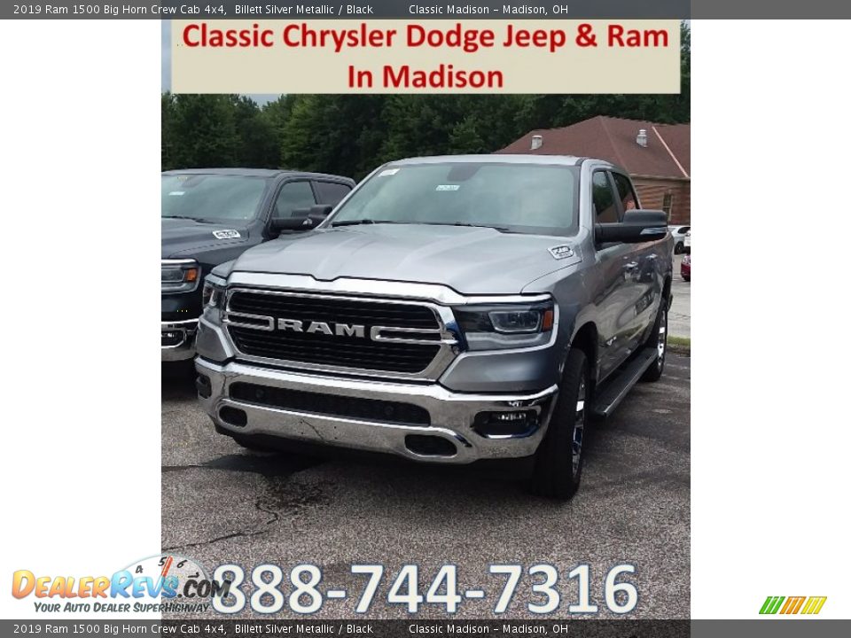 2019 Ram 1500 Big Horn Crew Cab 4x4 Billett Silver Metallic / Black Photo #1