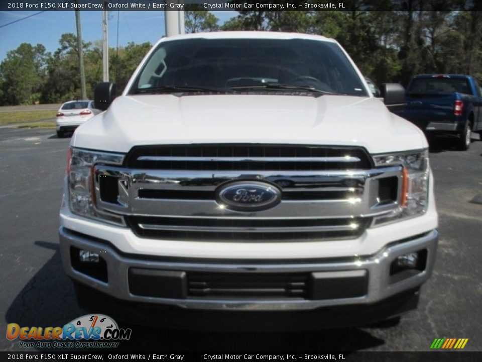 2018 Ford F150 XLT SuperCrew Oxford White / Earth Gray Photo #8