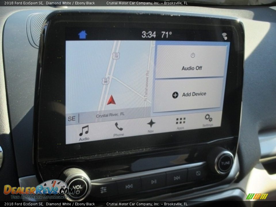 2018 Ford EcoSport SE Diamond White / Ebony Black Photo #9