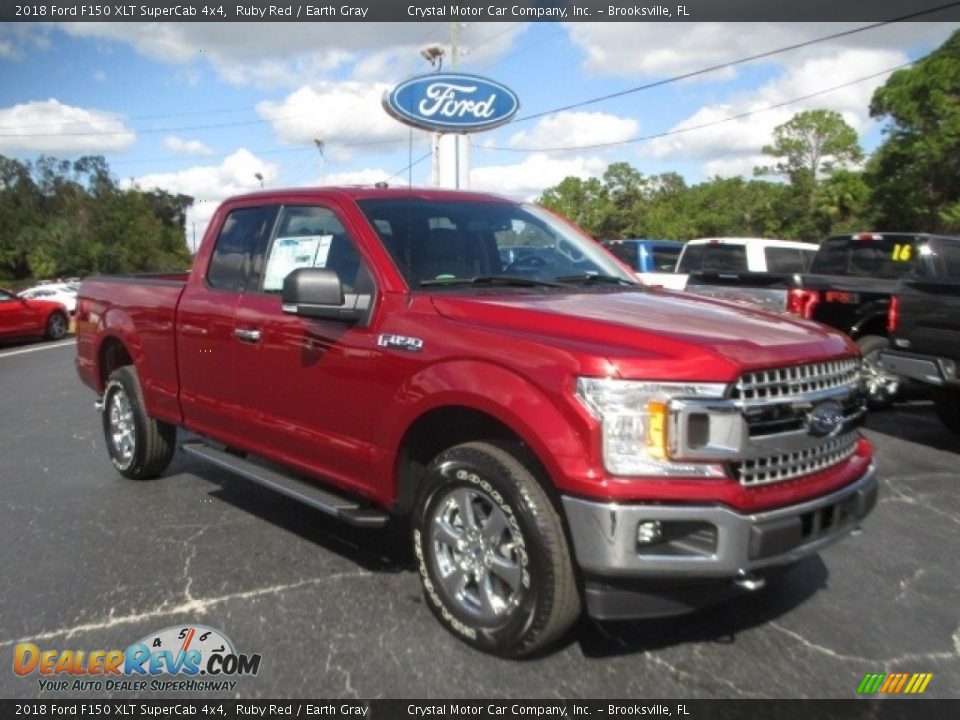 2018 Ford F150 XLT SuperCab 4x4 Ruby Red / Earth Gray Photo #1