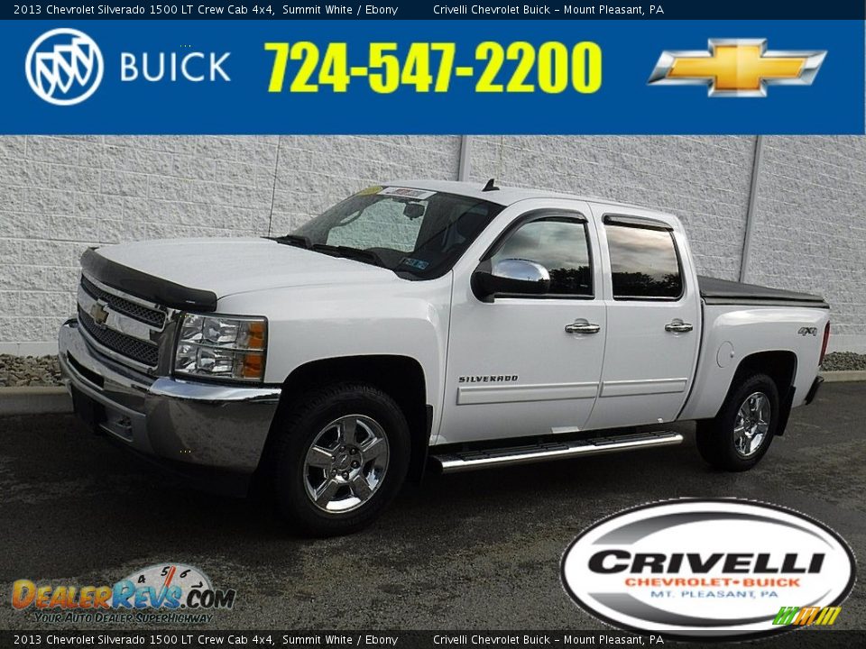 2013 Chevrolet Silverado 1500 LT Crew Cab 4x4 Summit White / Ebony Photo #1