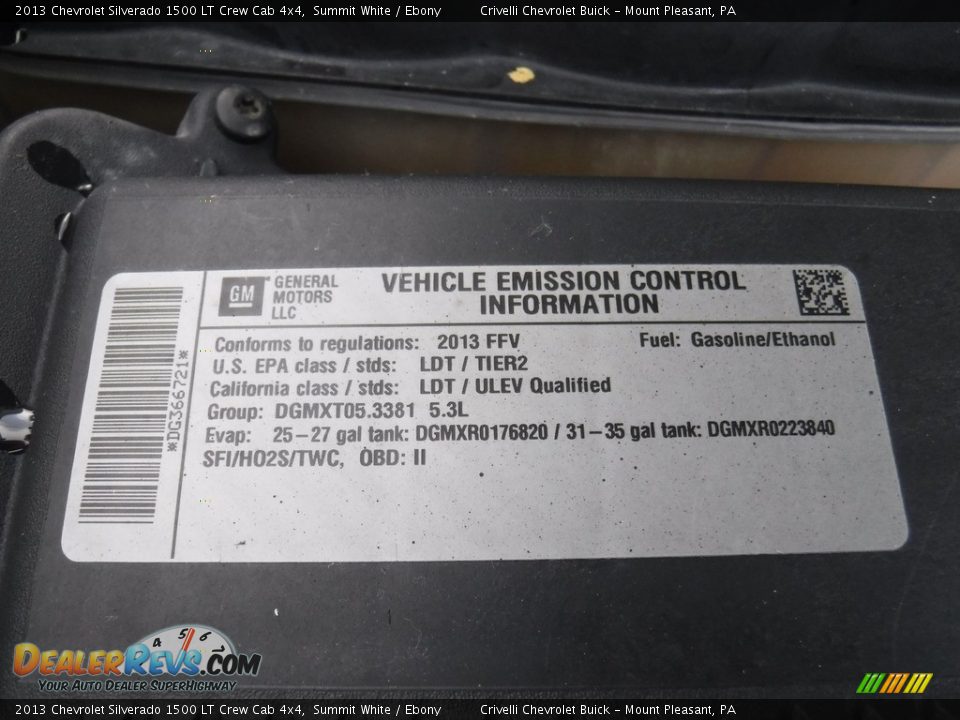 2013 Chevrolet Silverado 1500 LT Crew Cab 4x4 Summit White / Ebony Photo #16