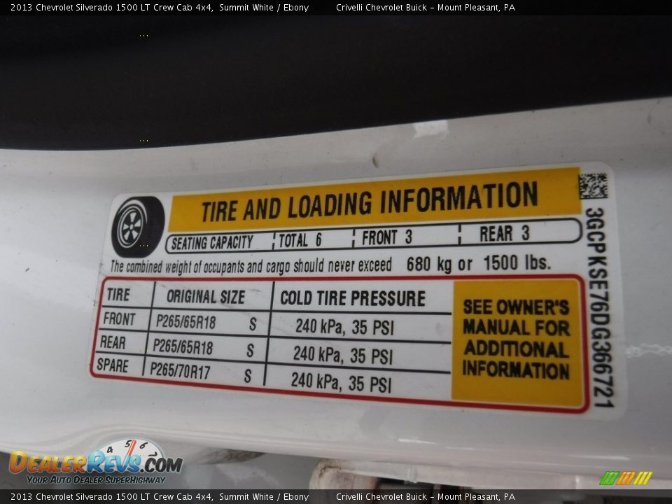 2013 Chevrolet Silverado 1500 LT Crew Cab 4x4 Summit White / Ebony Photo #31
