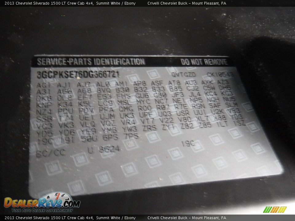 2013 Chevrolet Silverado 1500 LT Crew Cab 4x4 Summit White / Ebony Photo #33