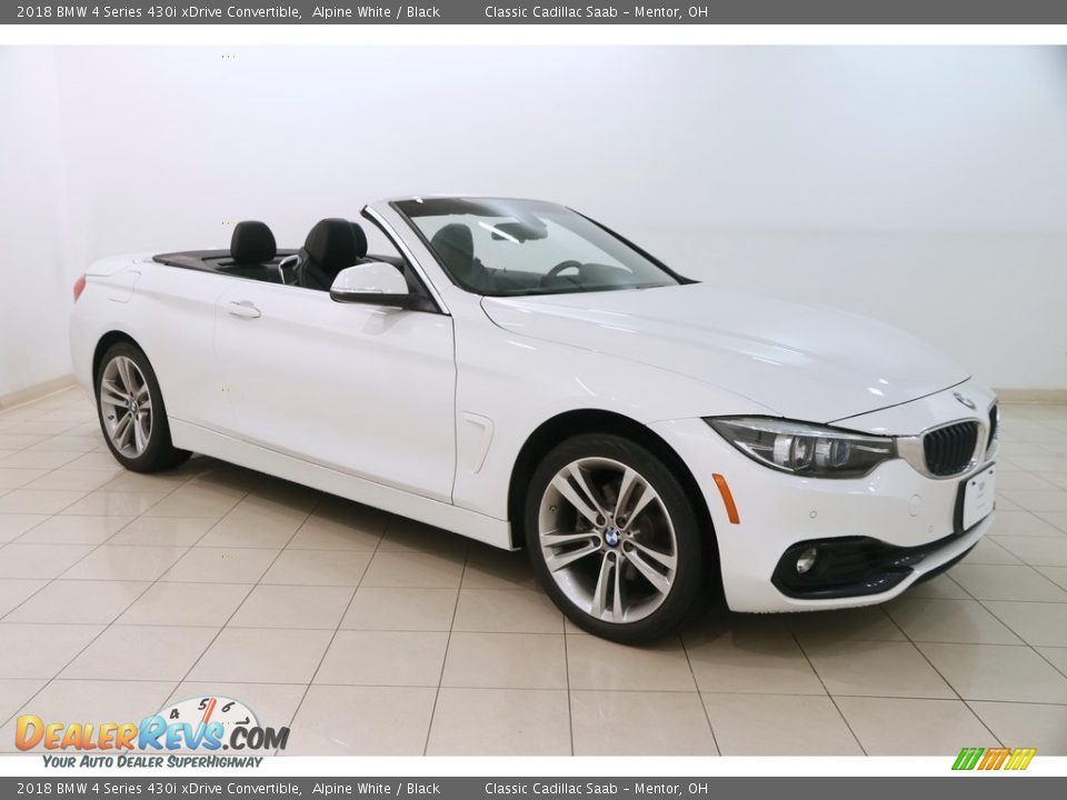 2018 BMW 4 Series 430i xDrive Convertible Alpine White / Black Photo #1