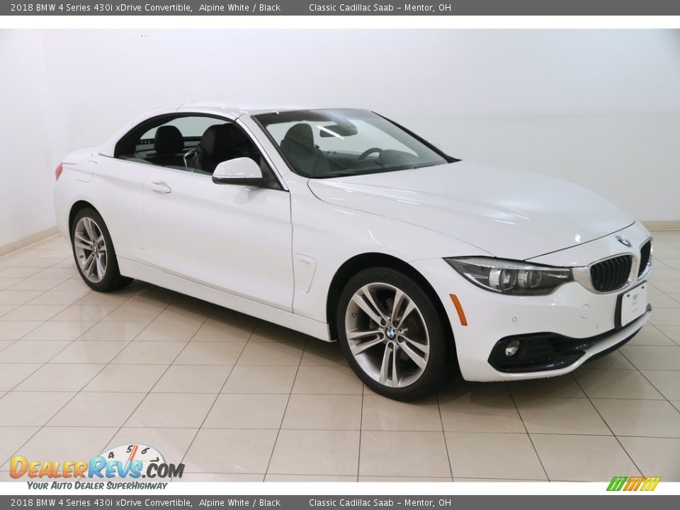 2018 BMW 4 Series 430i xDrive Convertible Alpine White / Black Photo #2