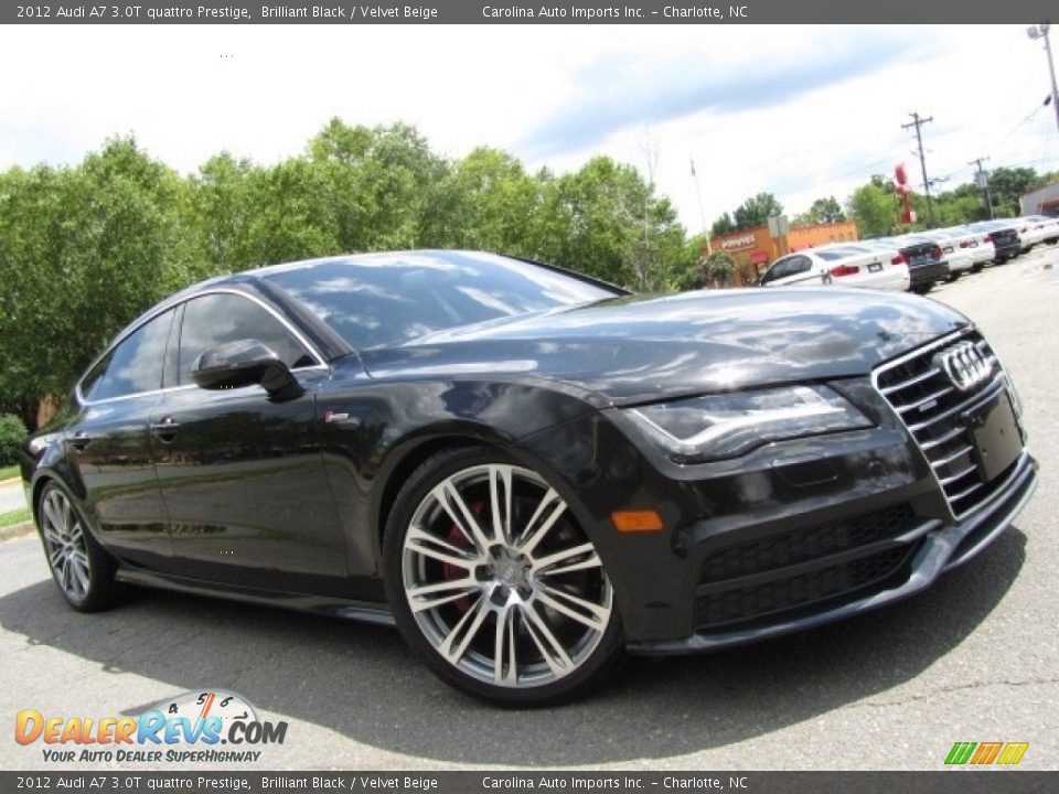 2012 Audi A7 3.0T quattro Prestige Brilliant Black / Velvet Beige Photo #2