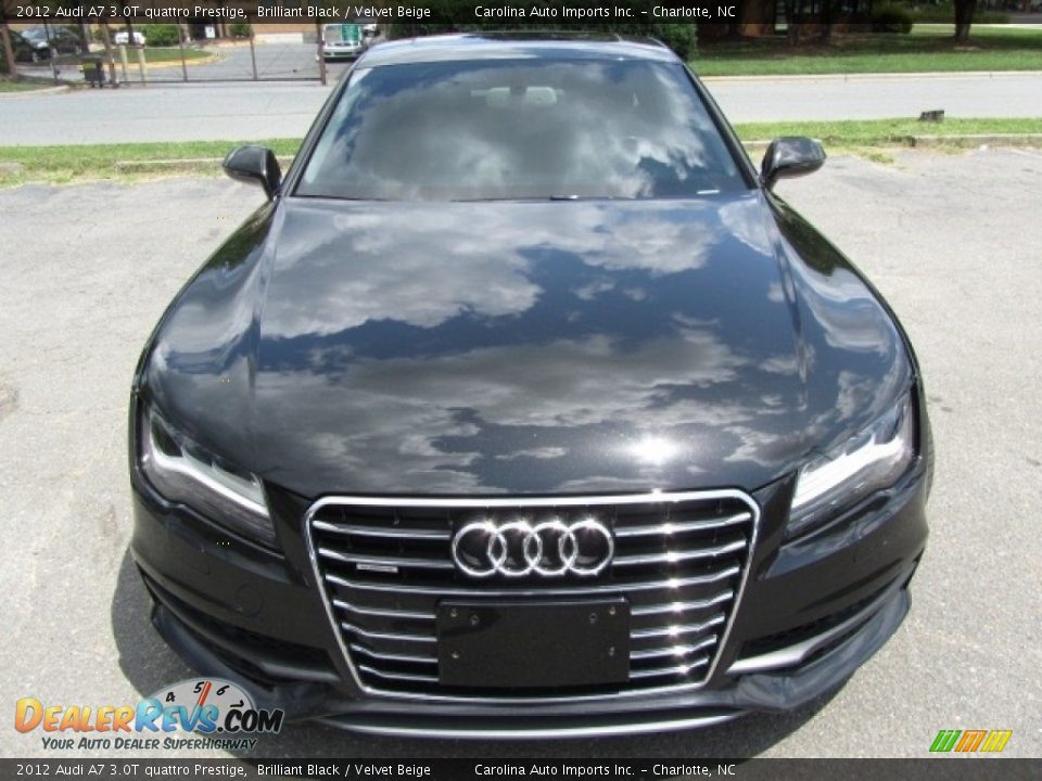 2012 Audi A7 3.0T quattro Prestige Brilliant Black / Velvet Beige Photo #5