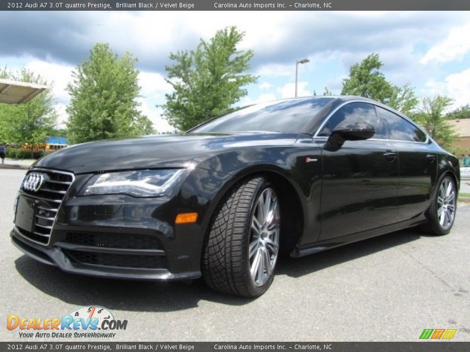 2012 Audi A7 3.0T quattro Prestige Brilliant Black / Velvet Beige Photo #6