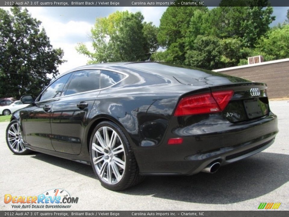 2012 Audi A7 3.0T quattro Prestige Brilliant Black / Velvet Beige Photo #8