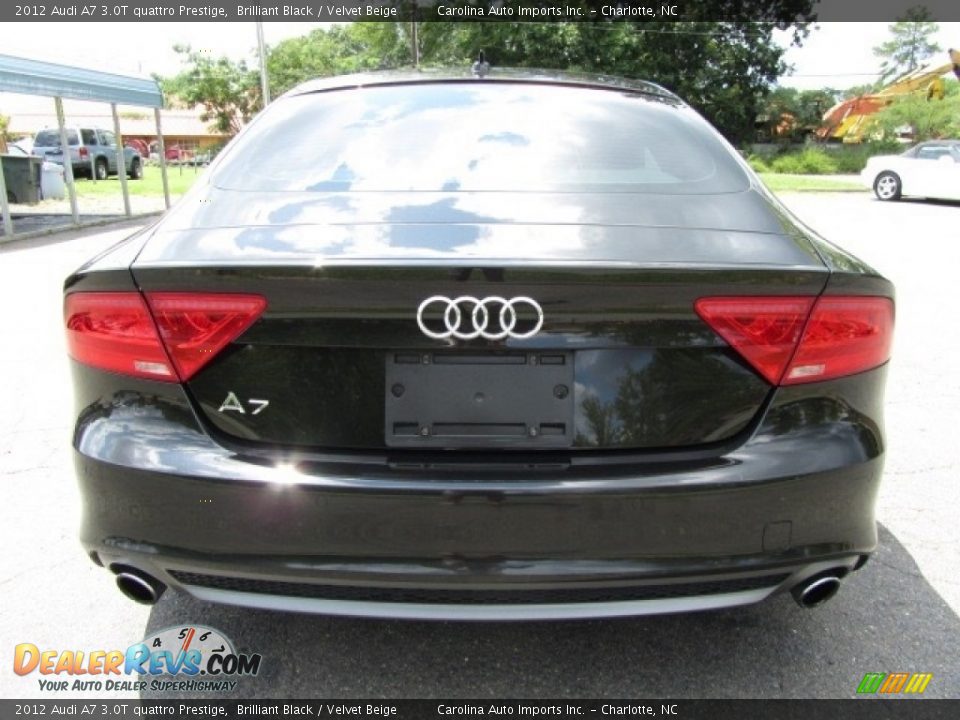 2012 Audi A7 3.0T quattro Prestige Brilliant Black / Velvet Beige Photo #9