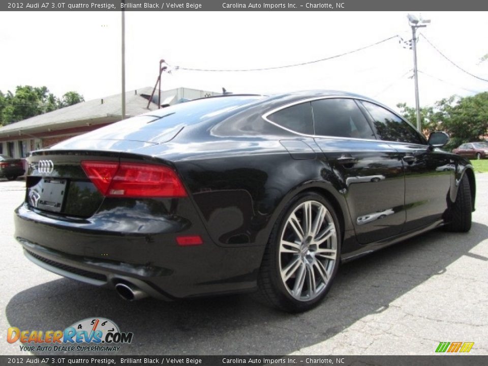 2012 Audi A7 3.0T quattro Prestige Brilliant Black / Velvet Beige Photo #10