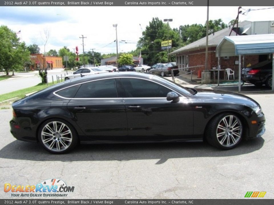2012 Audi A7 3.0T quattro Prestige Brilliant Black / Velvet Beige Photo #11