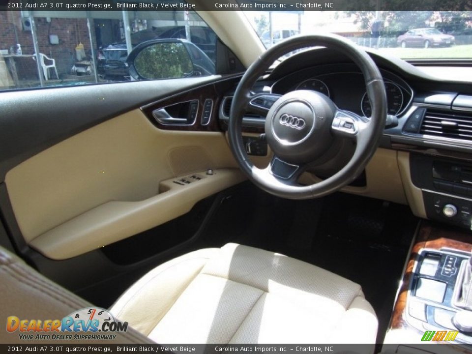 2012 Audi A7 3.0T quattro Prestige Brilliant Black / Velvet Beige Photo #12