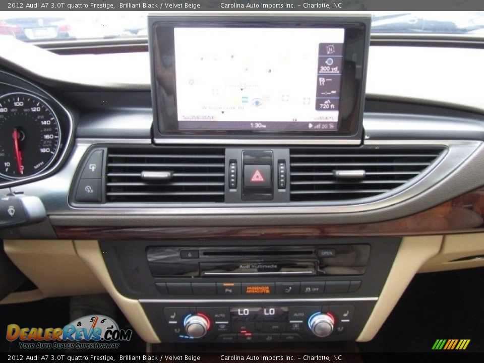 2012 Audi A7 3.0T quattro Prestige Brilliant Black / Velvet Beige Photo #15