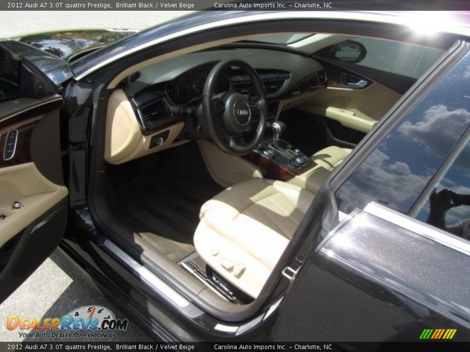 2012 Audi A7 3.0T quattro Prestige Brilliant Black / Velvet Beige Photo #17