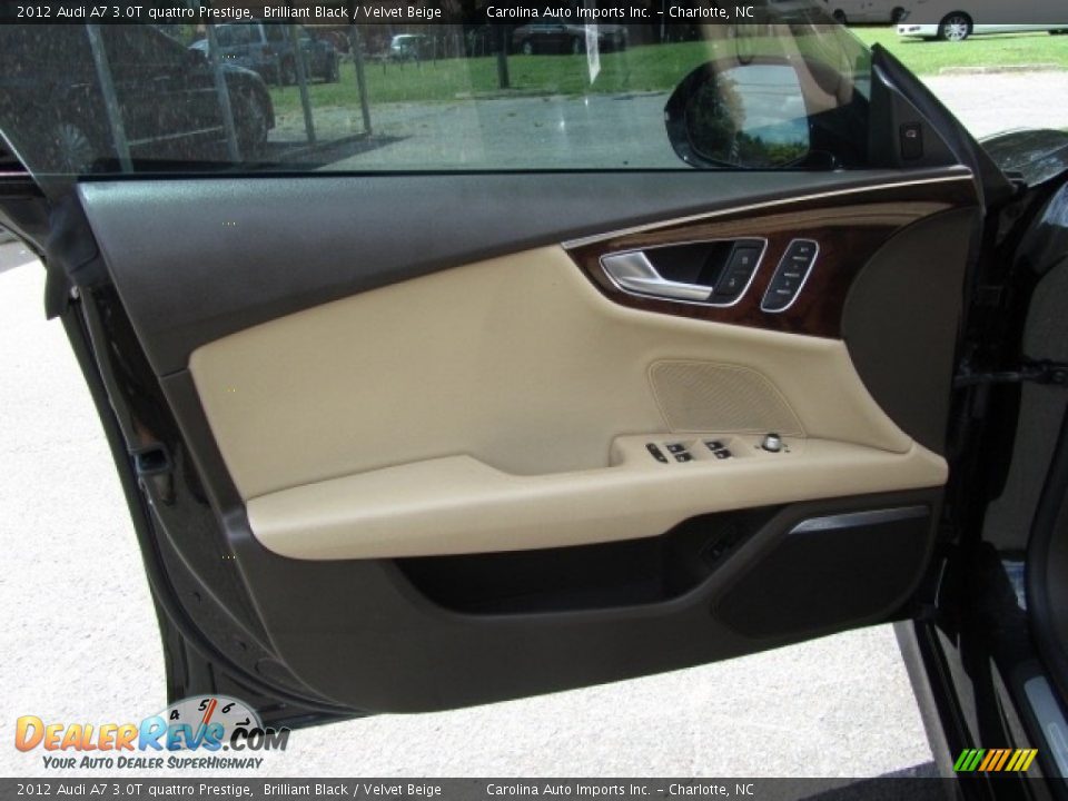 2012 Audi A7 3.0T quattro Prestige Brilliant Black / Velvet Beige Photo #18