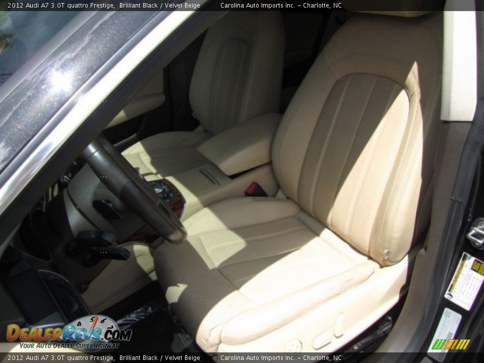 2012 Audi A7 3.0T quattro Prestige Brilliant Black / Velvet Beige Photo #19