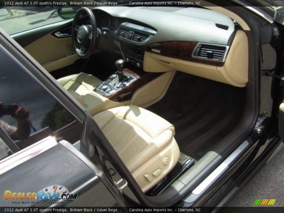 2012 Audi A7 3.0T quattro Prestige Brilliant Black / Velvet Beige Photo #22