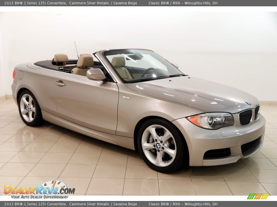 2013 BMW 1 Series 135i Convertible Cashmere Silver Metallic / Savanna Beige Photo #1