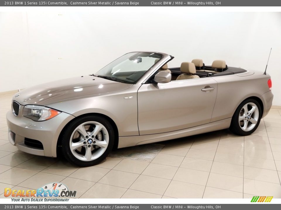 2013 BMW 1 Series 135i Convertible Cashmere Silver Metallic / Savanna Beige Photo #4