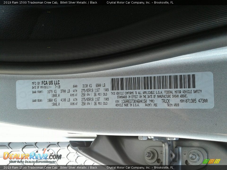 2019 Ram 1500 Tradesman Crew Cab Billett Silver Metallic / Black Photo #21