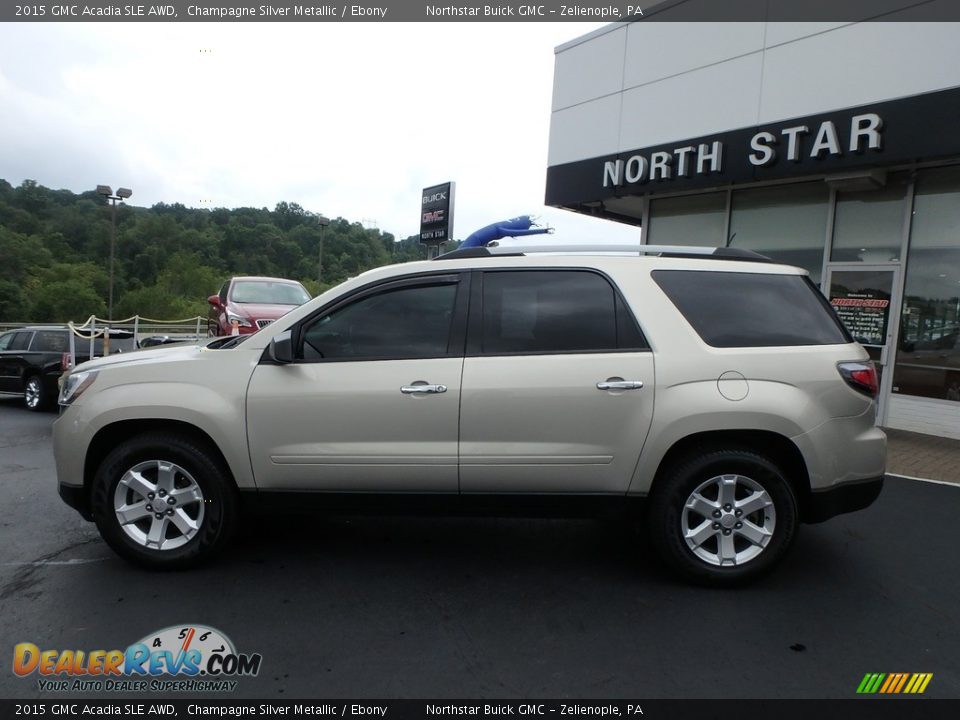 2015 GMC Acadia SLE AWD Champagne Silver Metallic / Ebony Photo #14