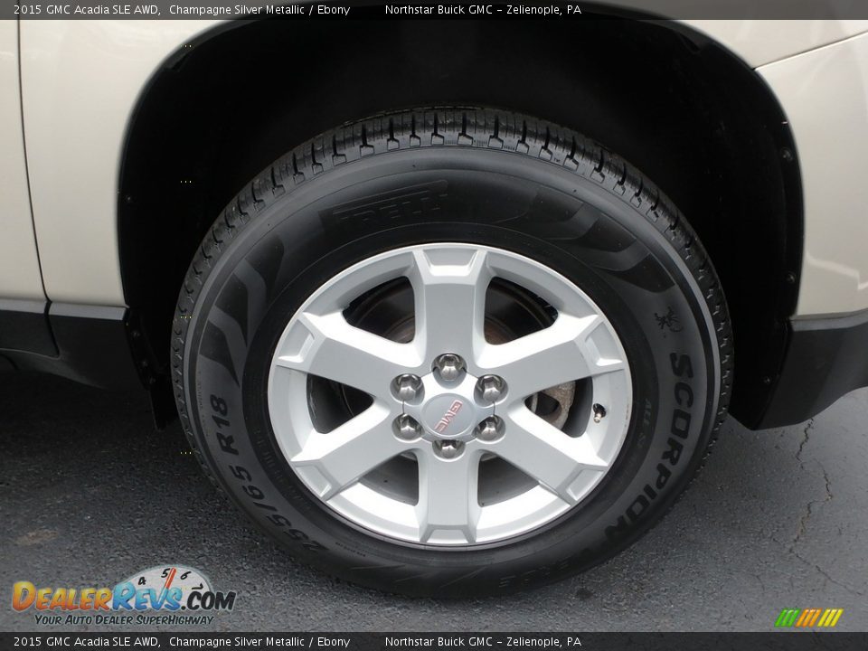 2015 GMC Acadia SLE AWD Champagne Silver Metallic / Ebony Photo #15