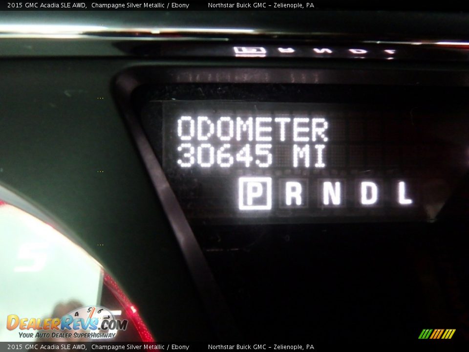 2015 GMC Acadia SLE AWD Champagne Silver Metallic / Ebony Photo #26
